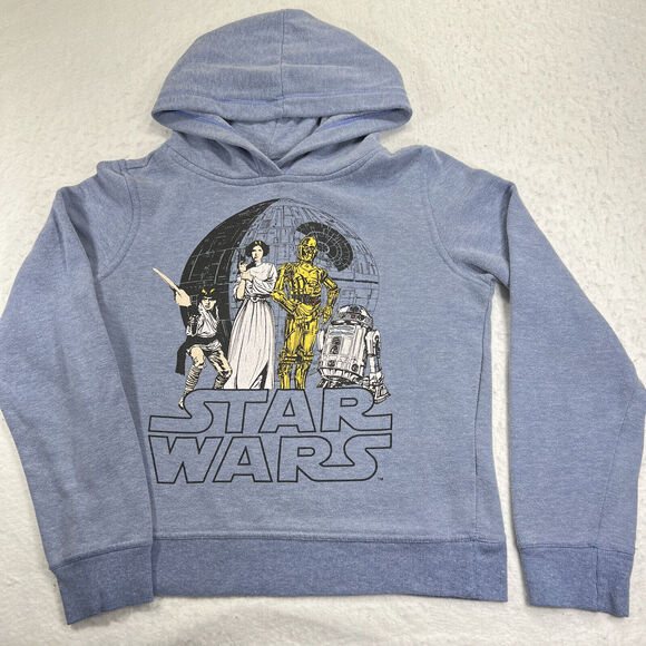 Star Wars Other - Star Wars Youth Medium Long Sleeve Fleece Hoodie Pullover Logo Blue Sweatshirt